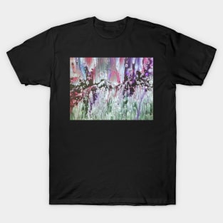 Abstract Mountains in Green Purple and White T-Shirt